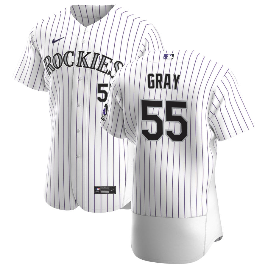 Colorado Rockies 55 Jon Gray Men Nike White Home 2020 Authentic Player MLB Jersey